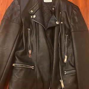 STELLA MCCARTNEY VEGAN LEATHER MOTO BOMBER JACKET